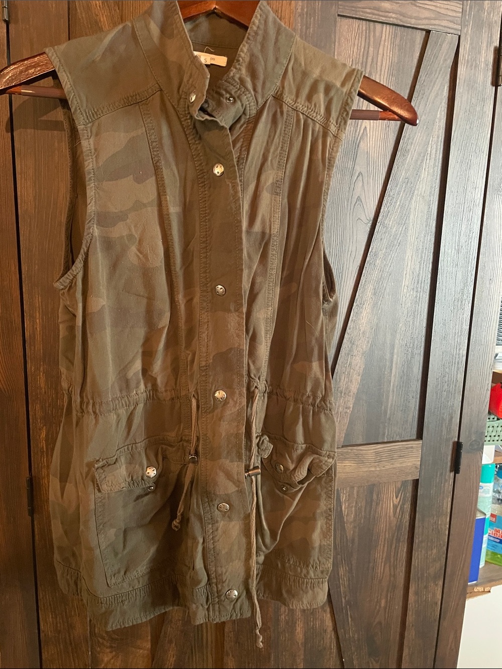 Maurices Olive Green Sleeveless Button-Front Utility Tunic